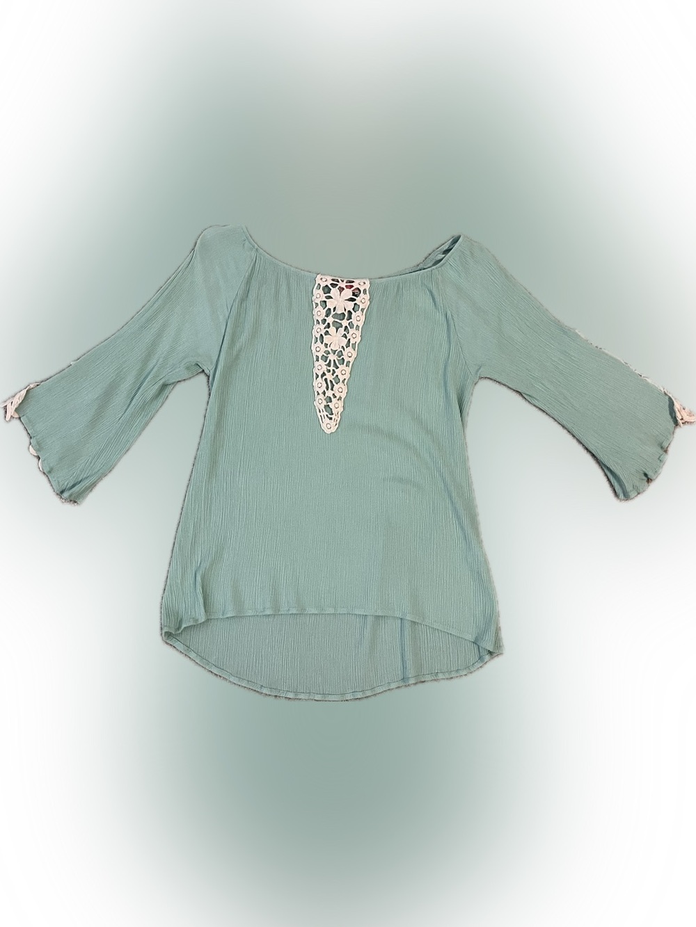 Mint Green Crochet-Accent Women's Tunic S/M